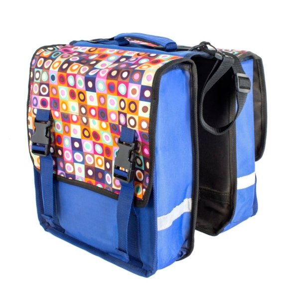 BOLSO ALFORJA DOBLE MUJER AZUL FLOREADO