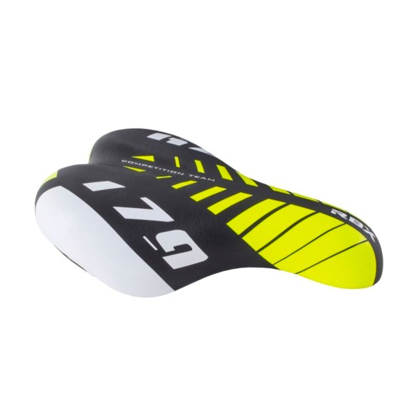 ASIENTO M.T.B. D161C 220mm x 142mm  BLANCO/ AMARILLO