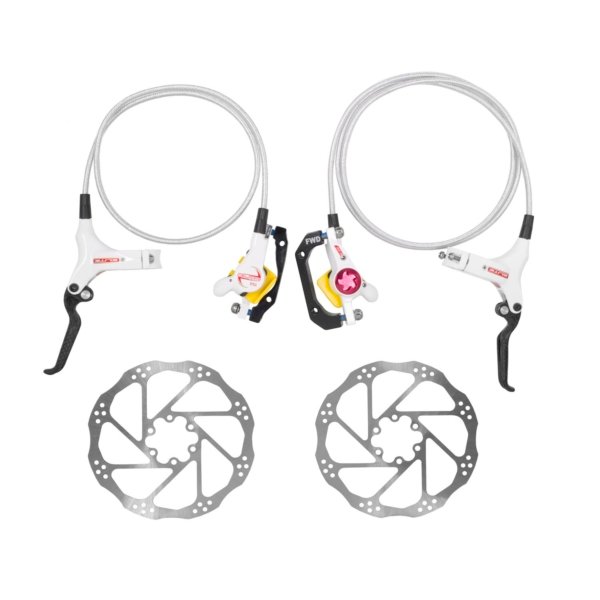 FRENO DE DISCO HIDRAULICO CARBON DEL /TRAS. ELITE BLANCO